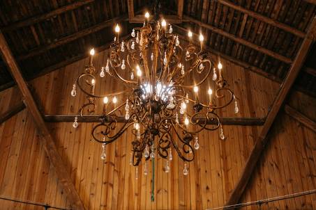 One of three grand chandeliers