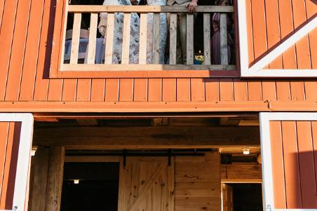 Classic red barn lookout