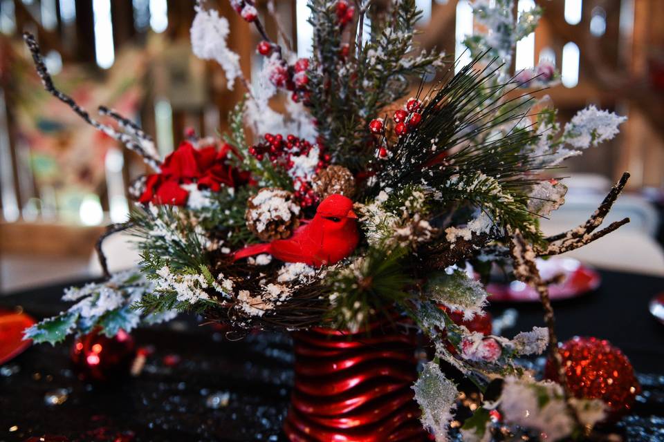 Red centerpiece