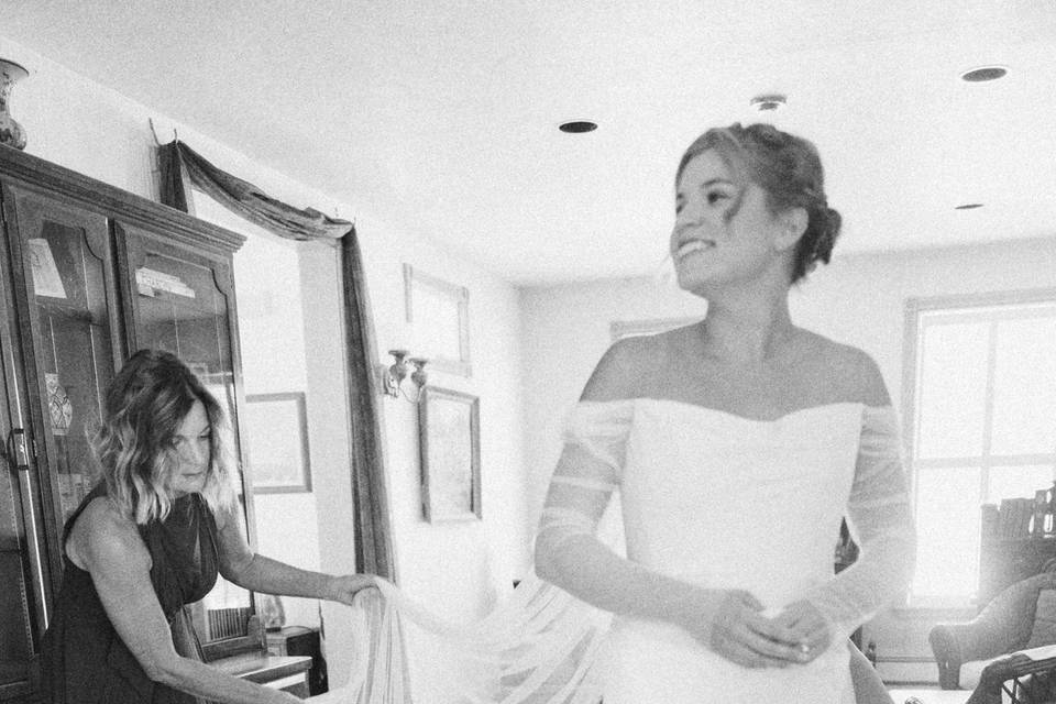 Bride getting ready