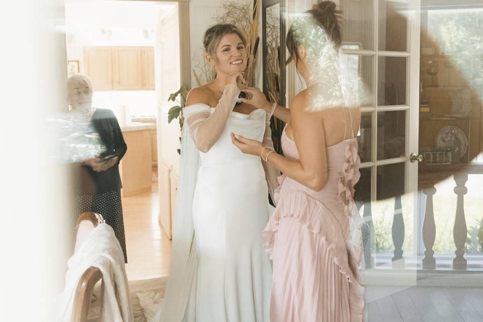 Bride getting ready
