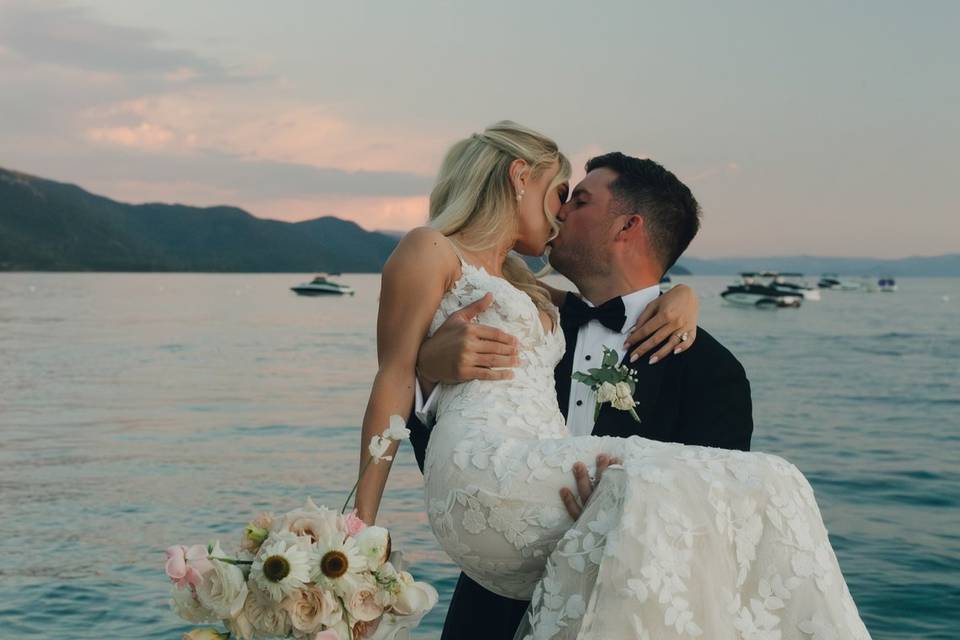 Sunset at Tahoe Hyatt Wedding