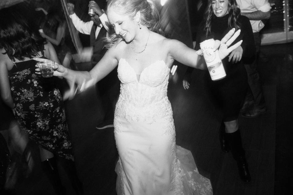 Bride dancing