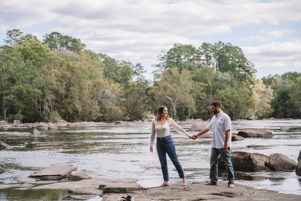Natural style engagement photo