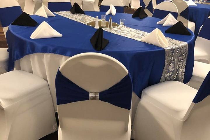 Blue chair covers