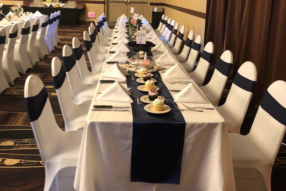 Long banquet tables