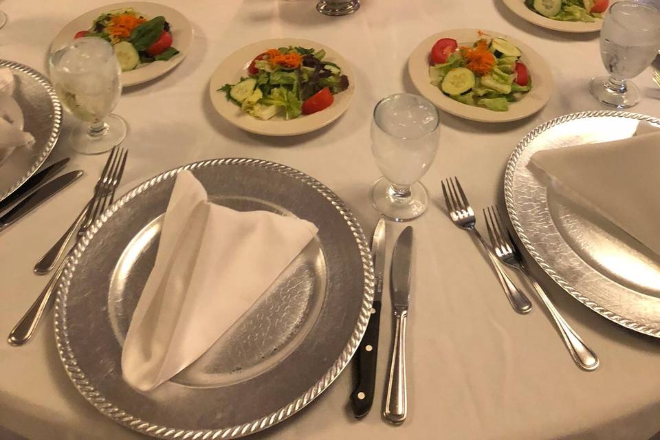 White Linens w/ salads