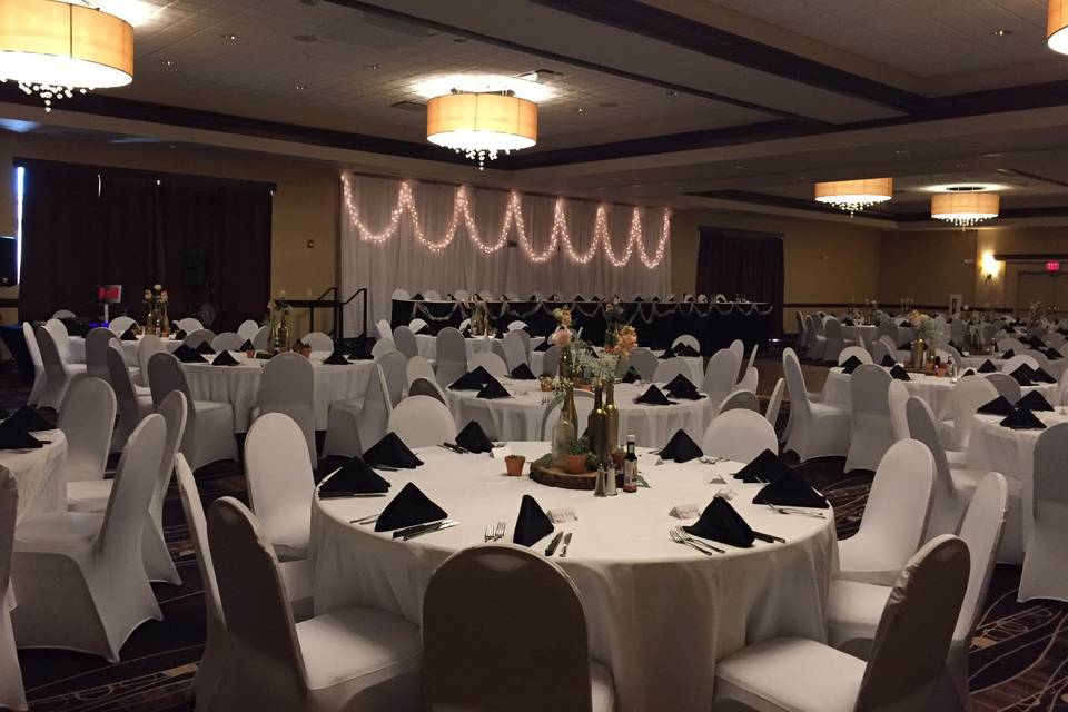 Set up for a large reception