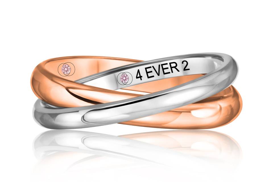 Rose Gold & White Gold Band