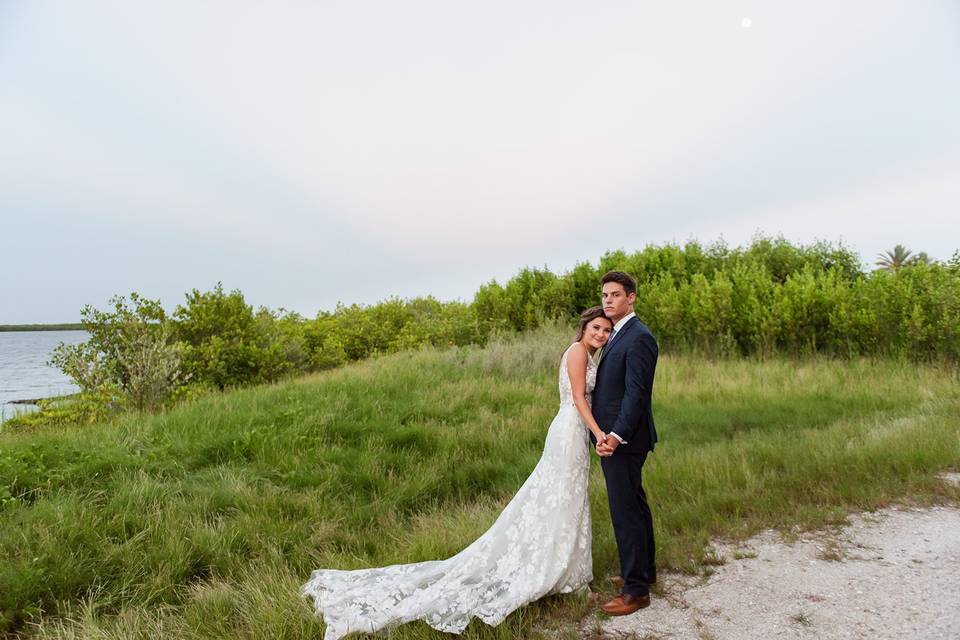 Riverfront bridal portrait