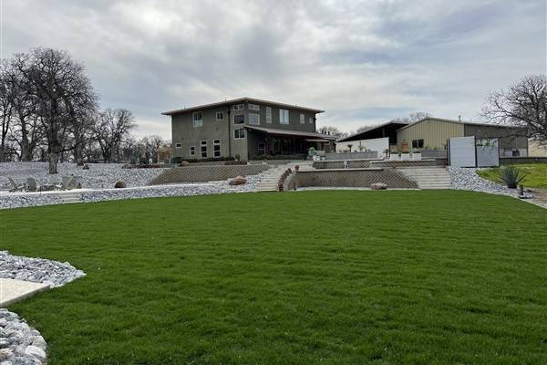 POV from lawn to house