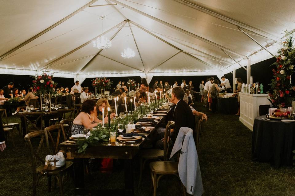 Night tented reception