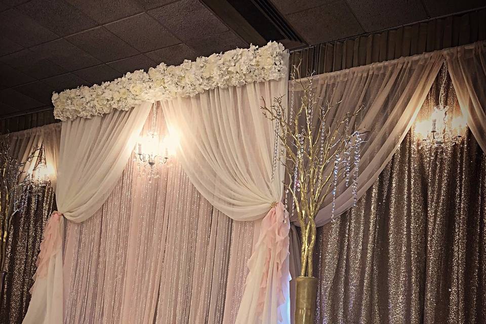 3-D Backdrop with Chandeliers