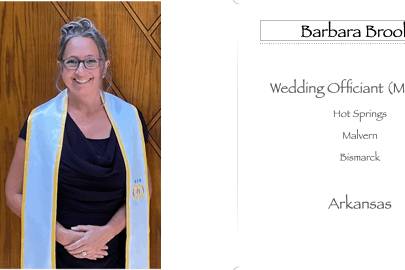 Barbara Brooks, Wedding Officiant