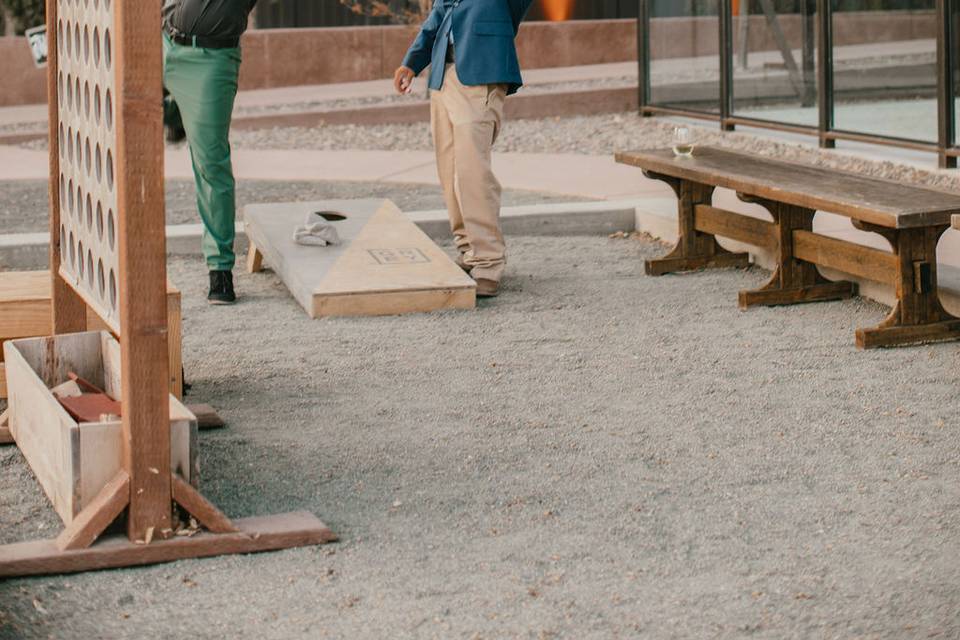 Games Area: Cornhole, Connect4