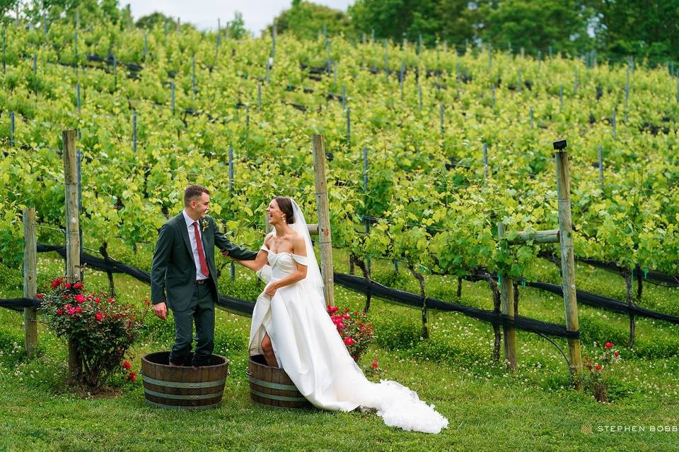 Newlyweds in the vineyard
