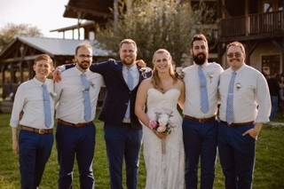 The couple with their groomsmen