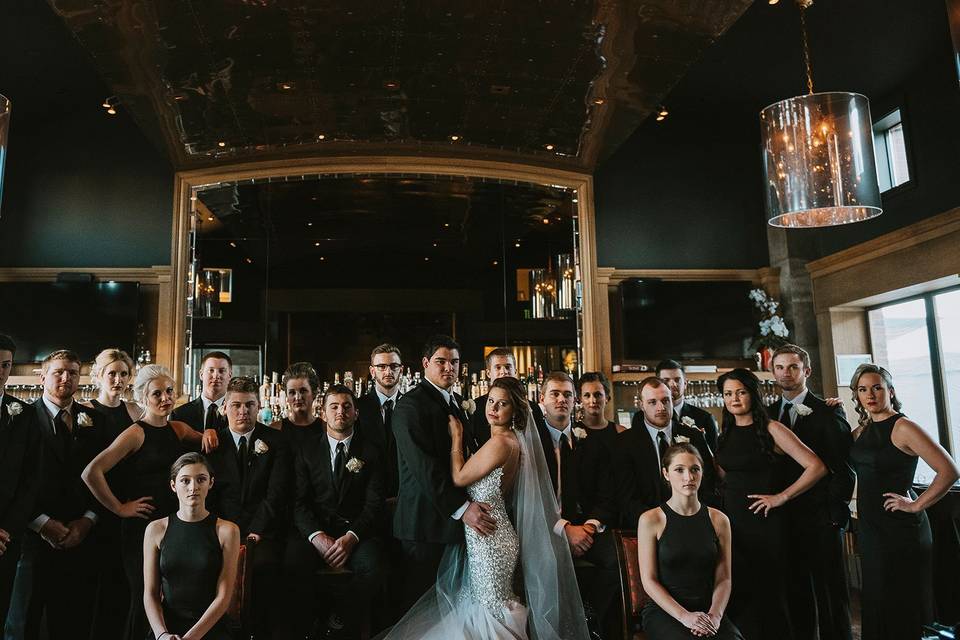 Bridal party in Oxygen Lounge