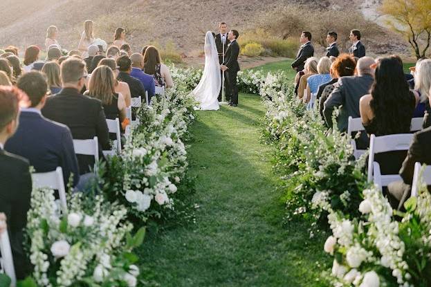Lush wedding ceremony