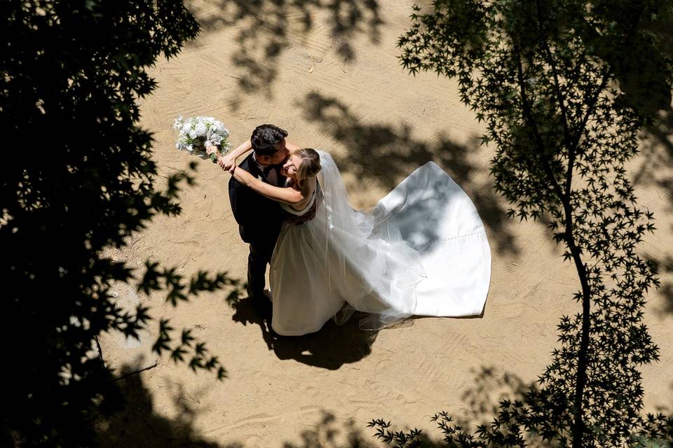 Bride and Groom from above
