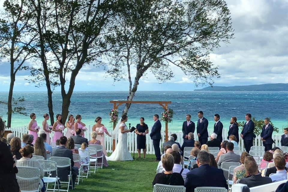 Ceremony overlooking Lake Michigan