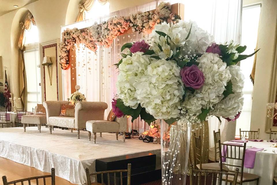 Lavender floral centerpiece