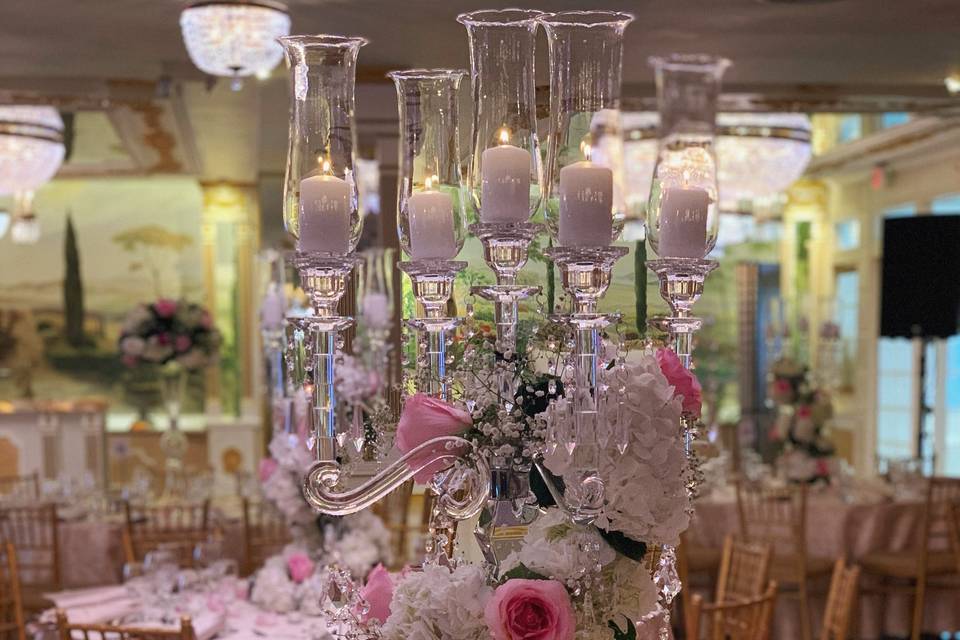 Candelabra wrapped w/ Florals