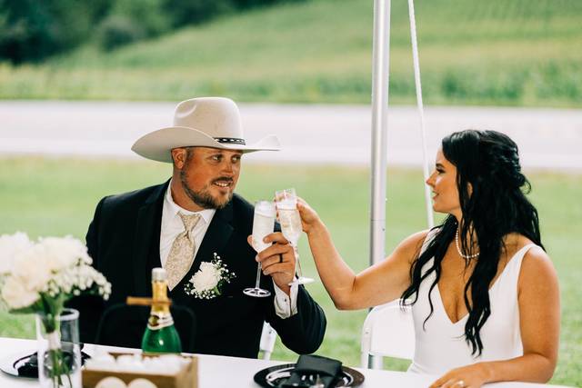 Bride and Groom toast
