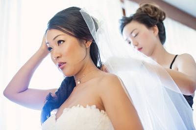 Bride getting ready