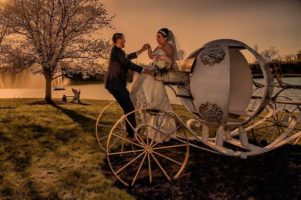 Cinderella carriage at dusk