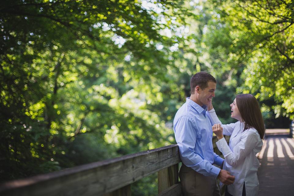 A beautiful morning engagement session on the Creeper Trail in Abingdon, VA