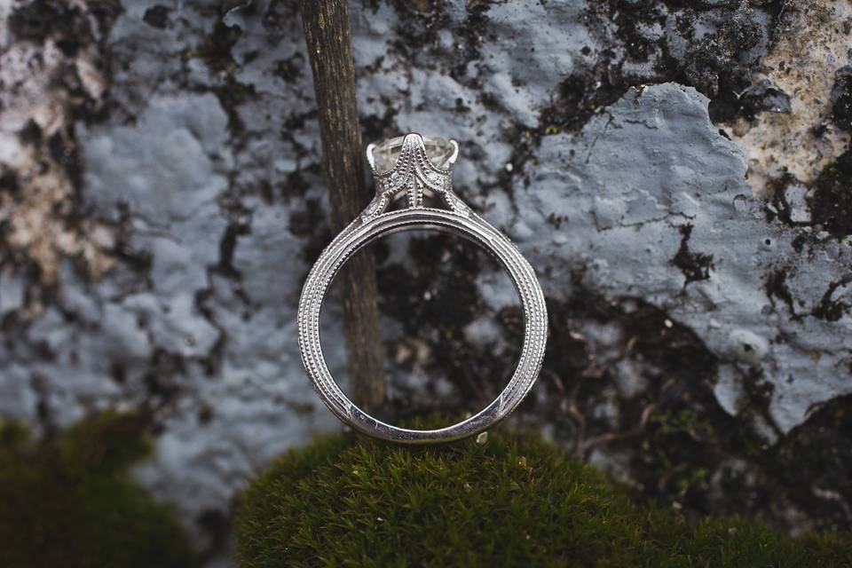 gorgeous engagement ring hand designed by the groom