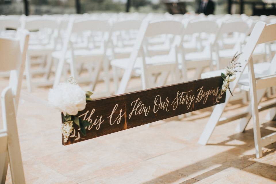 Ceremony Aisle Sign