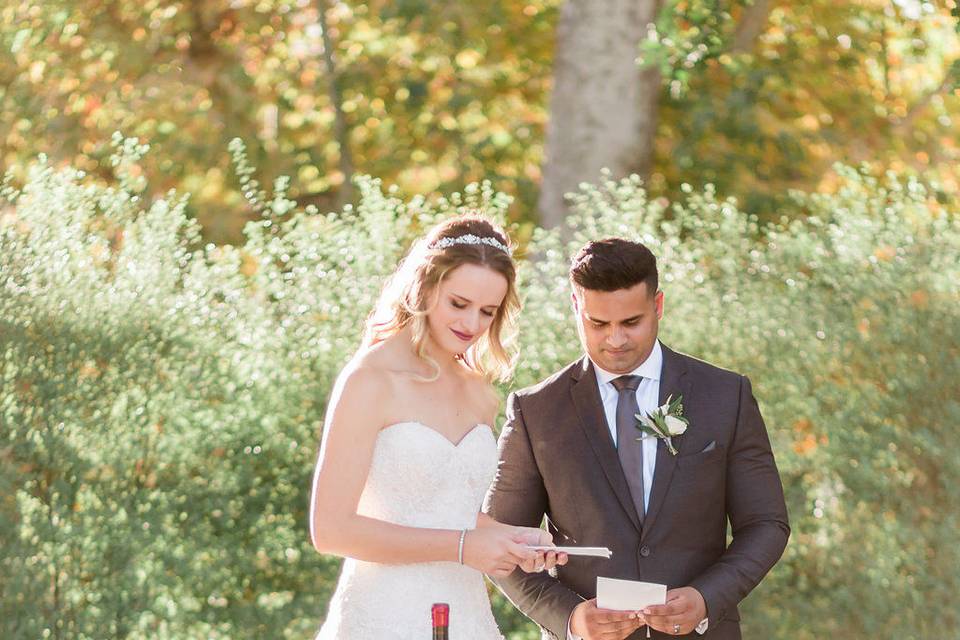 Brookview Ranch, Agoura Hills. Wine Ceremony during