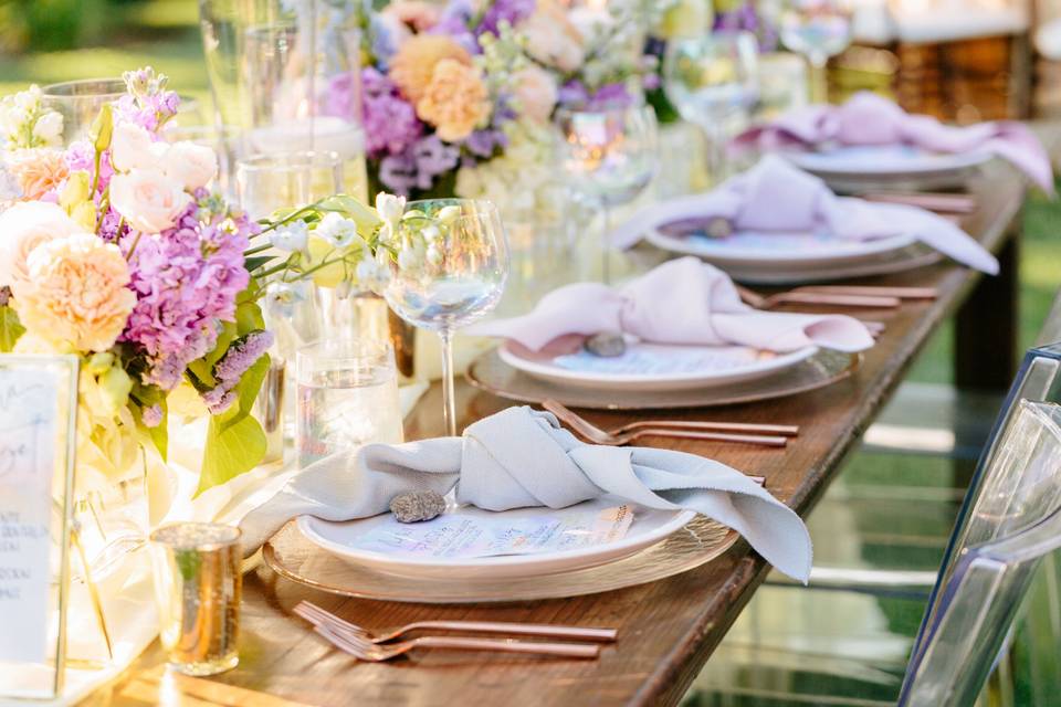 Sunset Table Design. Stop and Stare Events. Gloria Mesa Photography