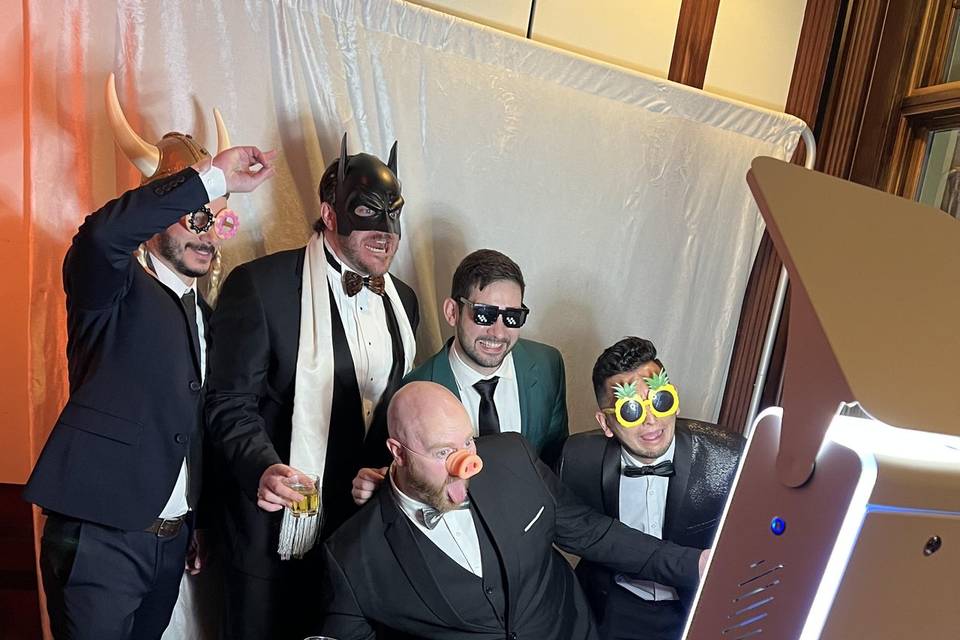 Groomsmen in the booth