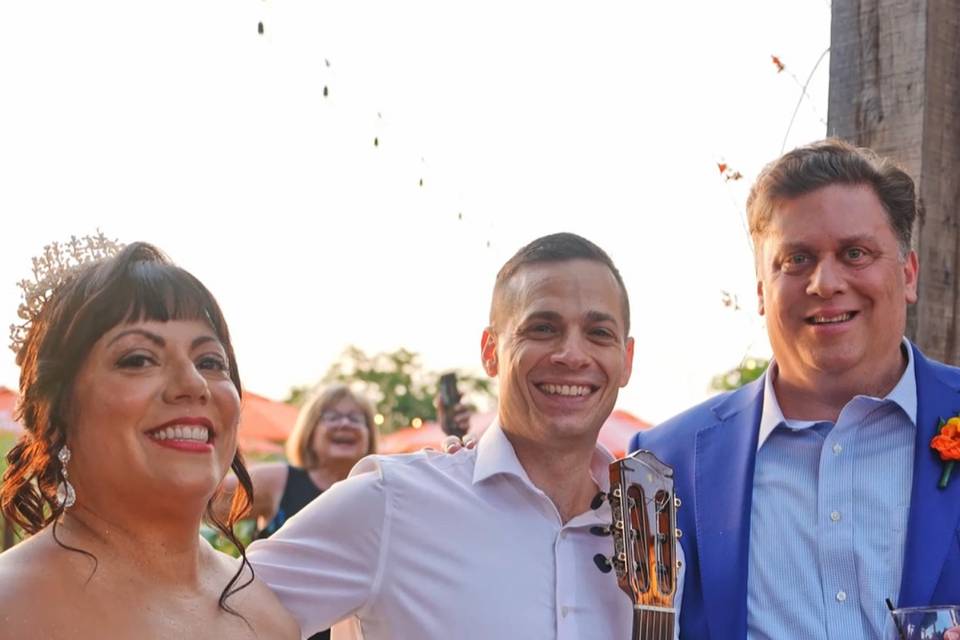 Post ceremony with bride/groom