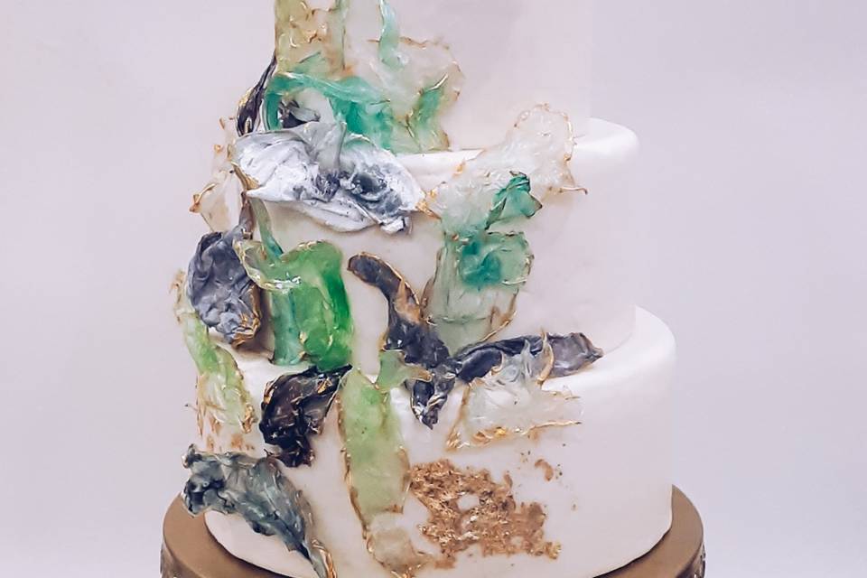 Watercolor wedding cake