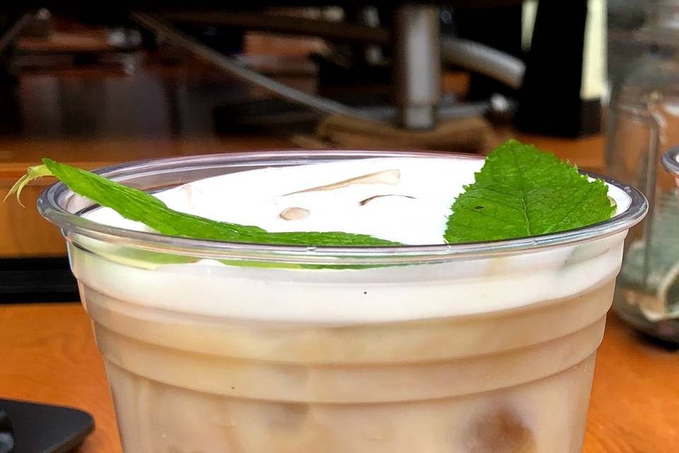 Mint espresso egg cream