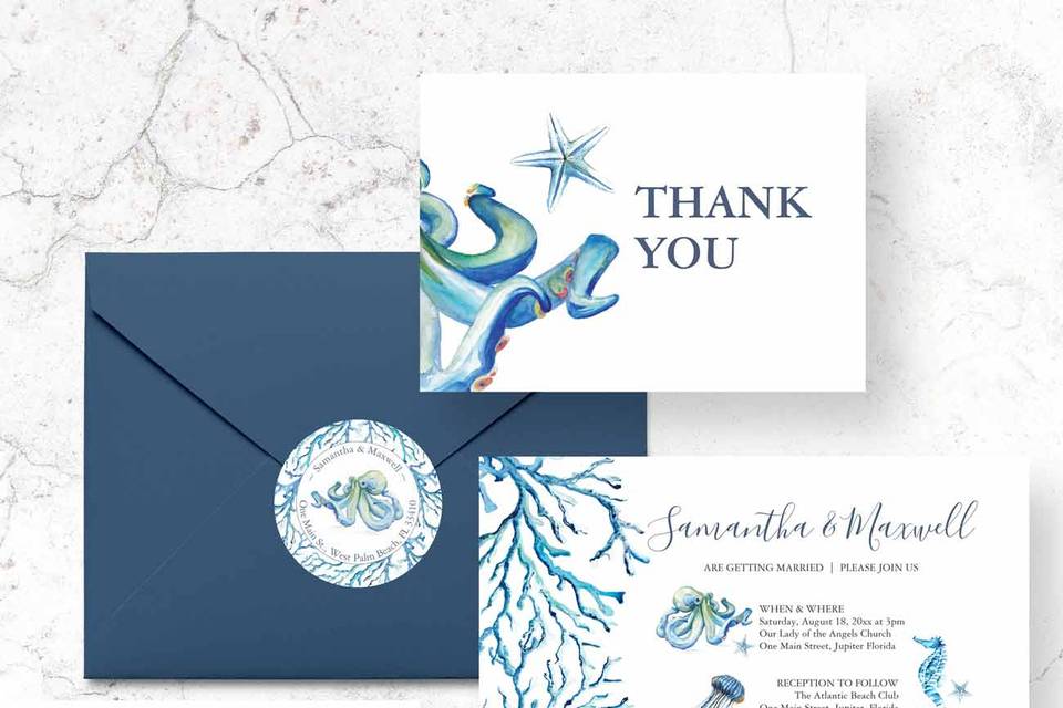 Beach Wedding Invites