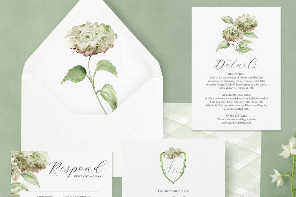 Hydrangea Wedding Invites