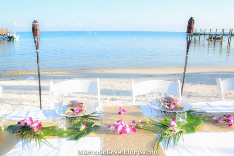 Bride and groom tables