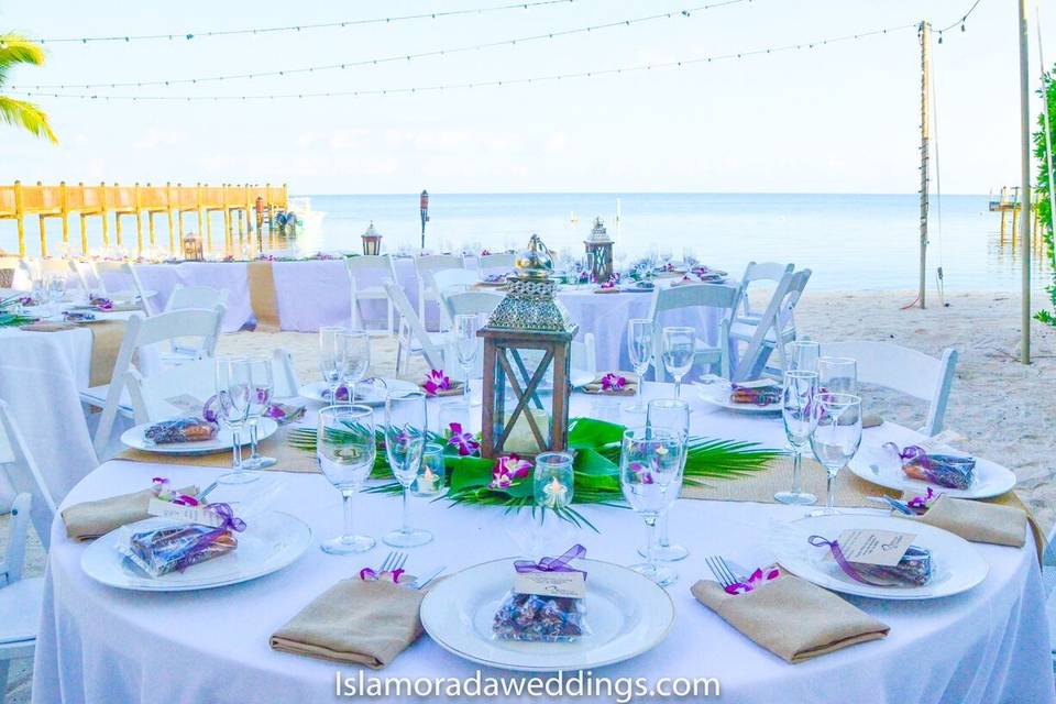 Centerpieces and backdrop