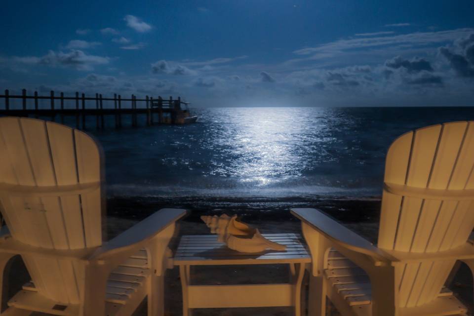 Full moon over the ocean