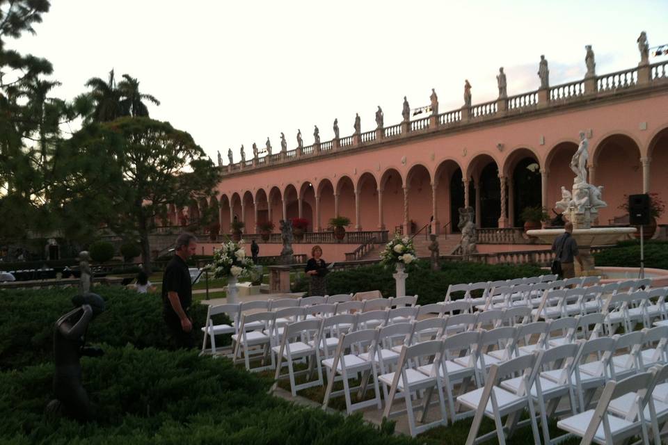 Garden wedding setup