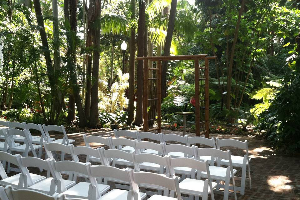 Wedding setup in the woods