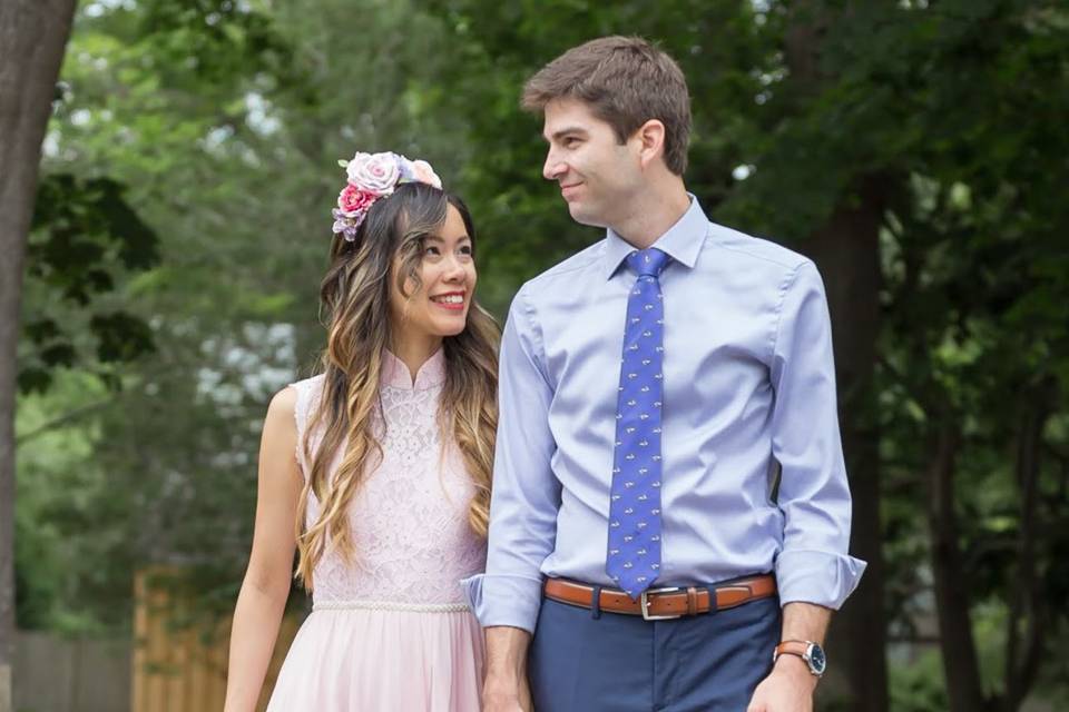 Our bride in custom cheongsam