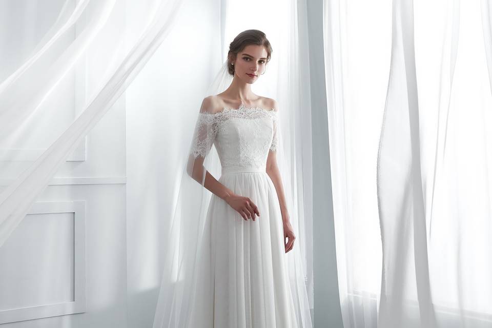 Pleated sweetheart a-line wedding dress