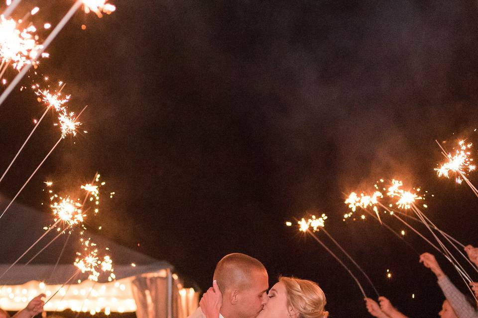 Sparklers to congratulate newlyweds