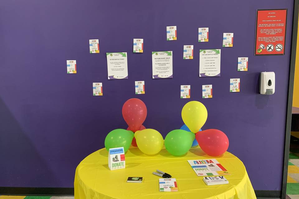 Autism awareness table